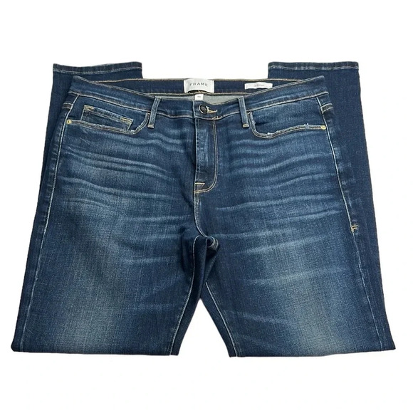 Frame Denim Women’s 30 Le Garçon In‎ Caribou Distressed Stretchy Jean - Picture 2 of 12